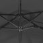 parasol m. dobbelt parasoldug 316x145 cm antracitgrå