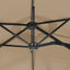 parasol m. dobbelt parasoldug 316x145 cm gråbrun
