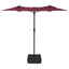 parasol m. dobbelt parasoldug 316x145 cm bordeauxrød