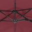 parasol m. dobbelt parasoldug 316x145 cm bordeauxrød