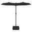 parasol m. dobbelt parasoldug 316x145 cm sort