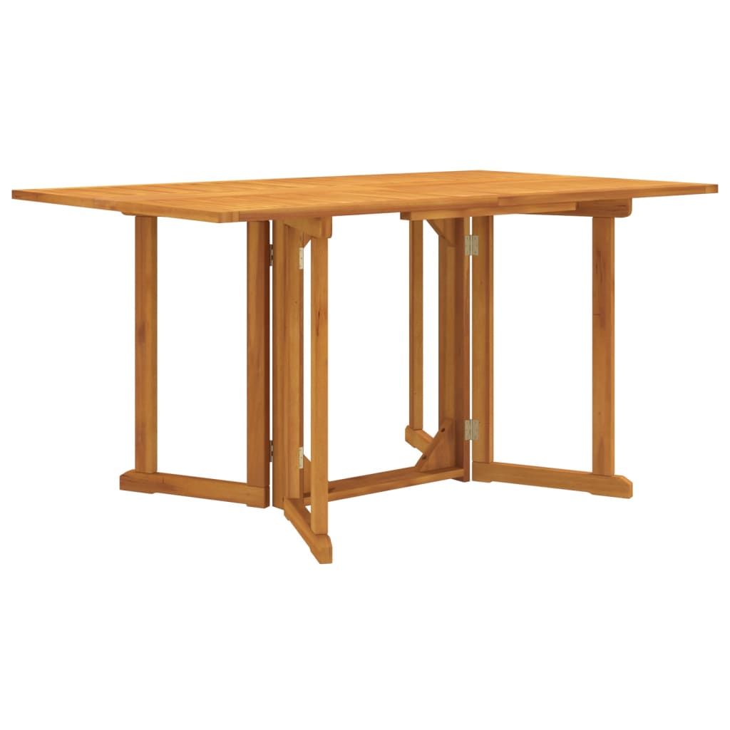 foldbart havebord 150x90x75 cm massivt teaktræ billede