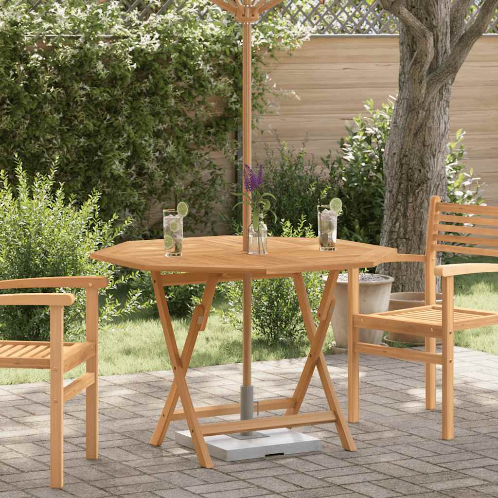 foldbart havebord 110x110x75 cm massivt teaktræ billede