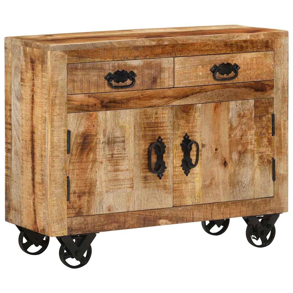 skænk 80x30x65 cm massivt ru mangotræ