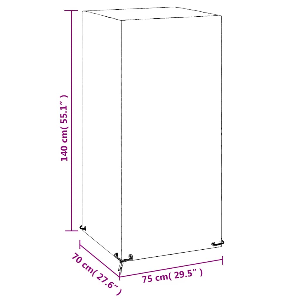 overtræk til havestole 75x70x140 cm 8 øjer polyethylen