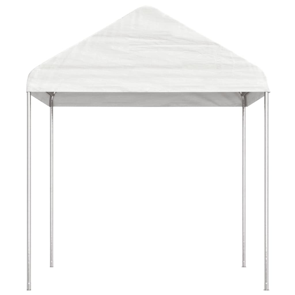 pavillon med tag 13,38x2,28x2,69 m polyethylen hvid