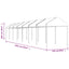 pavillon med tag 15,61x2,28x2,69 m polyethylen hvid