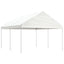 pavillon med tag 4,46x4,08x3,22 m polyethylen hvid