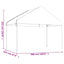 pavillon med tag 4,46x4,08x3,22 m polyethylen hvid