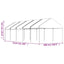 pavillon med tag 11,15x4,08x3,22 m polyethylen hvid