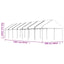pavillon med tag 15,61x4,08x3,22 m polyethylen hvid