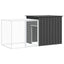 kaninbur 200x91x100 cm galvaniseret stål antracitgrå