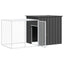 kaninbur 200x91x100 cm galvaniseret stål antracitgrå