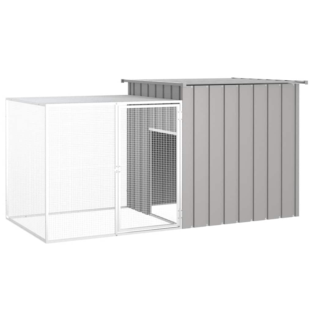 kaninbur 200x91x100 cm galvaniseret stål grå billede