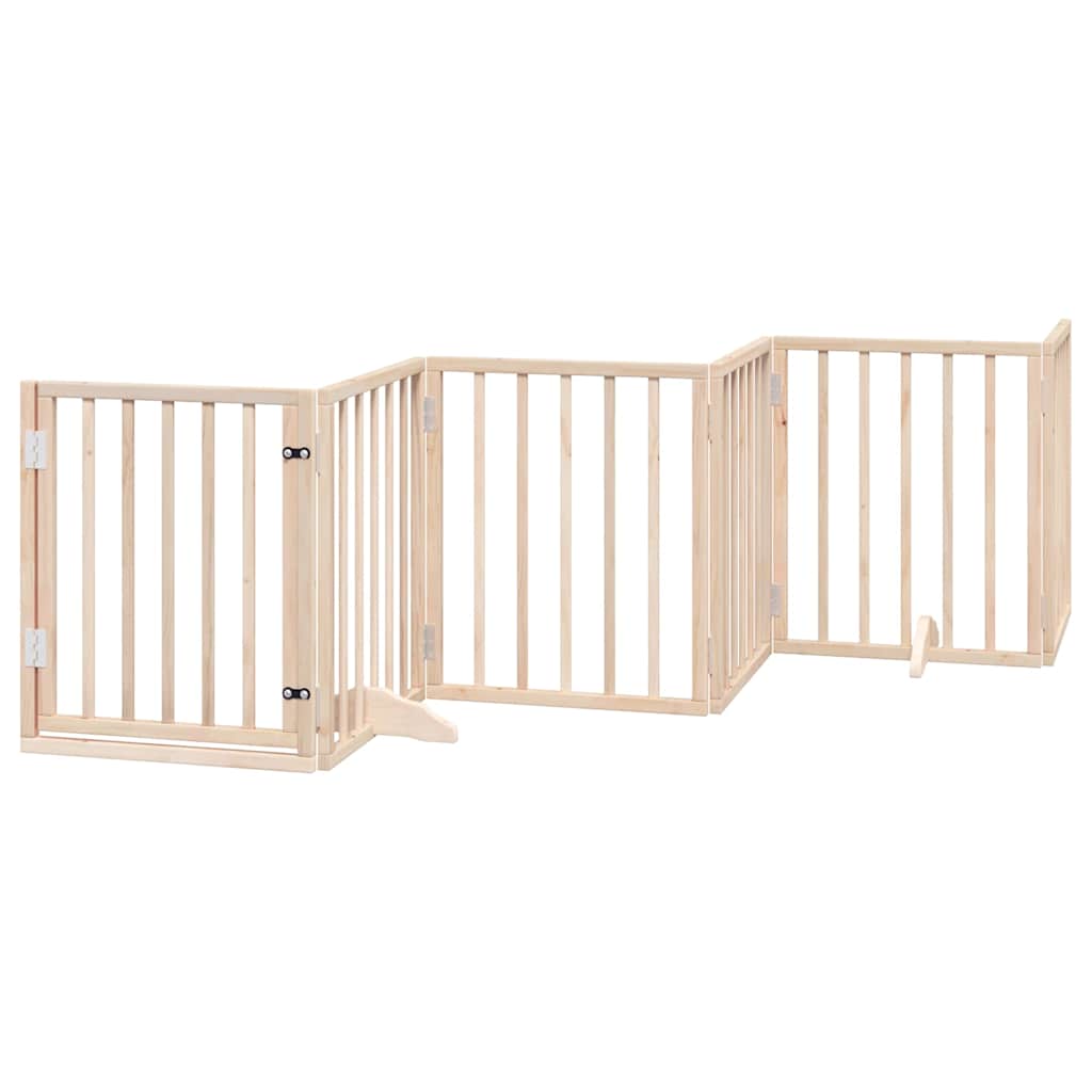 hundelåge med dør 12 paneler 750 cm foldbar poppeltræ
