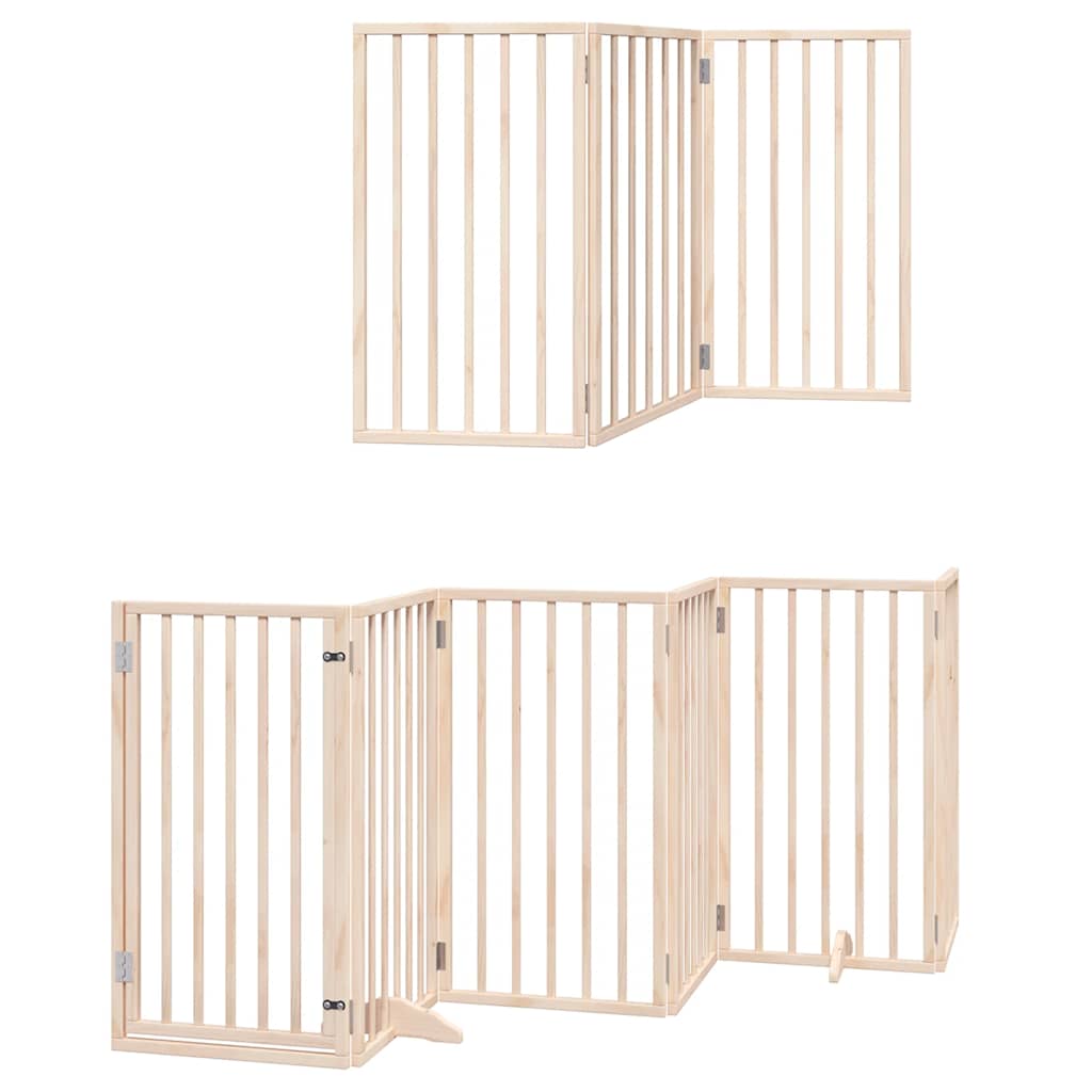 hundelåge med dør 12 paneler 750 cm foldbar poppeltræ