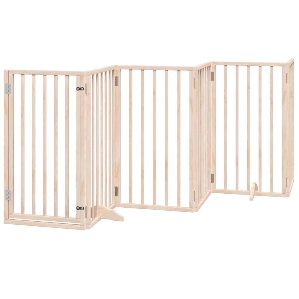 hundelåge med dør 12 paneler 750 cm foldbar poppeltræ