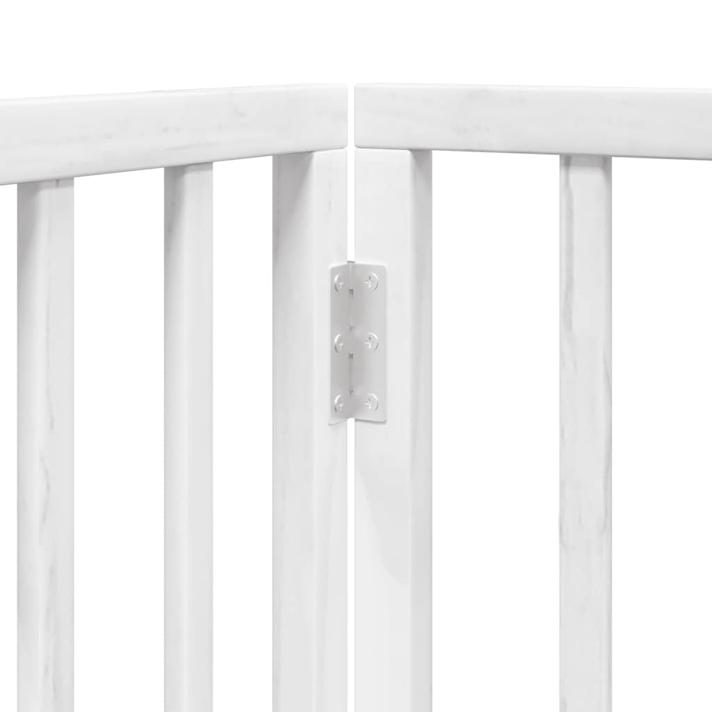 hundelåge med dør 9 paneler 450 cm foldbar poppeltræ hvid