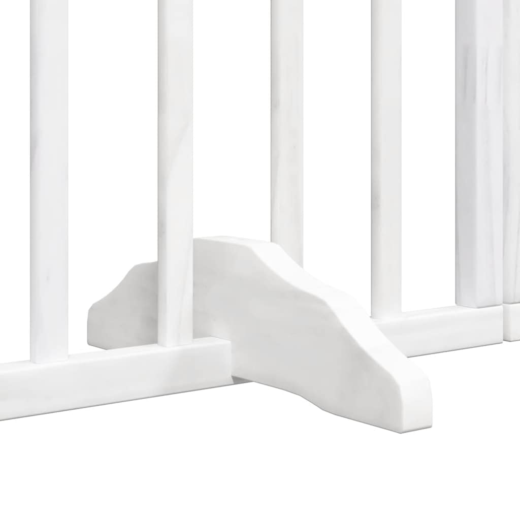 hundelåge med dør 15 paneler 750 cm foldbar poppeltræ hvid