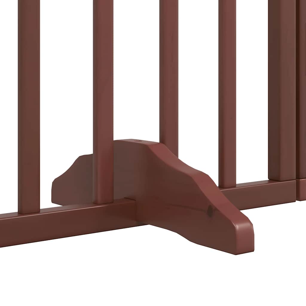 hundelåge med dør 12 paneler 600 cm foldbar poppeltræ brun