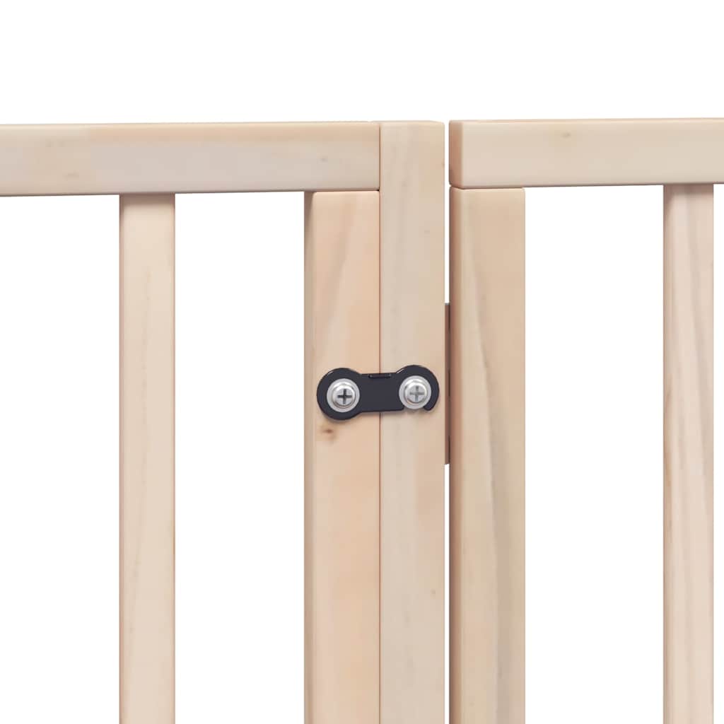 hundelåge med dør 8 paneler 640 cm foldbar poppeltræ