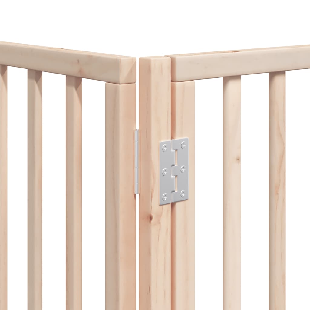 hundelåge med dør 8 paneler 640 cm foldbar poppeltræ