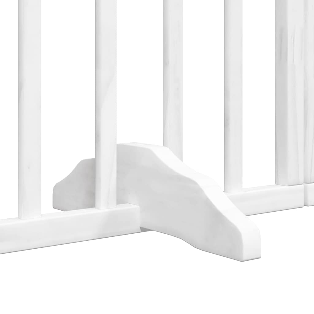 hundelåge med dør 10 paneler 800 cm foldbar poppeltræ hvid