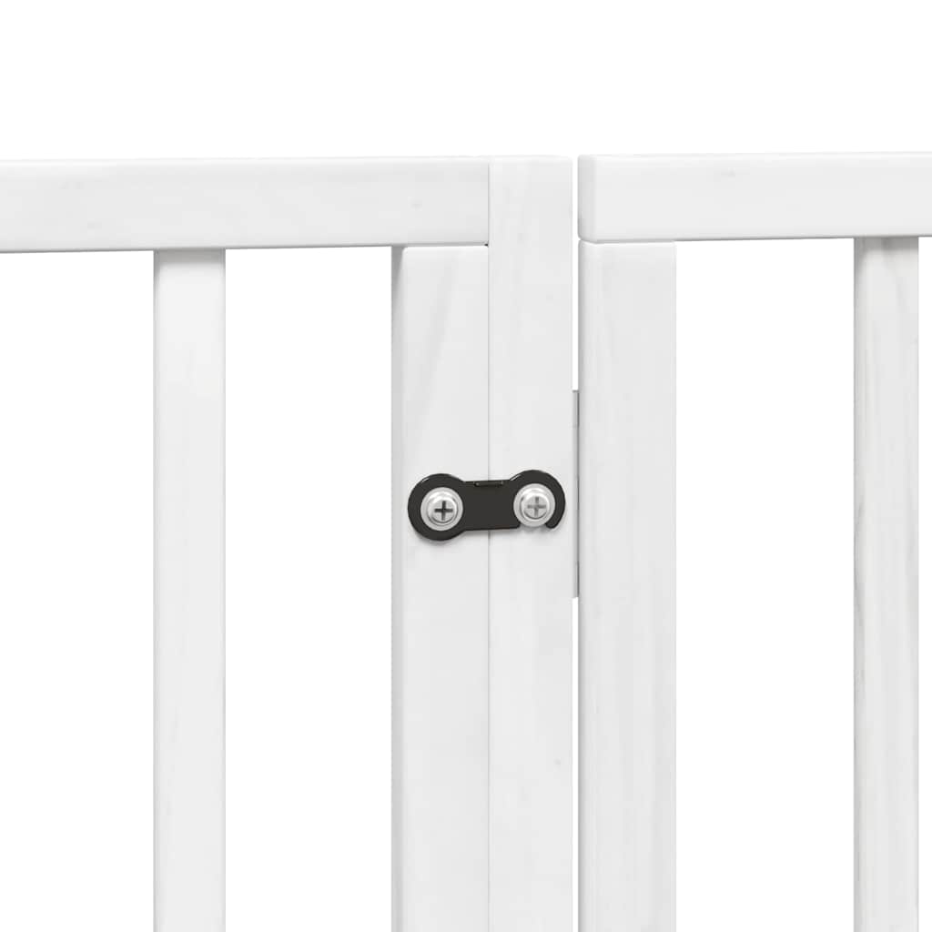 hundelåge med dør 10 paneler 800 cm foldbar poppeltræ hvid