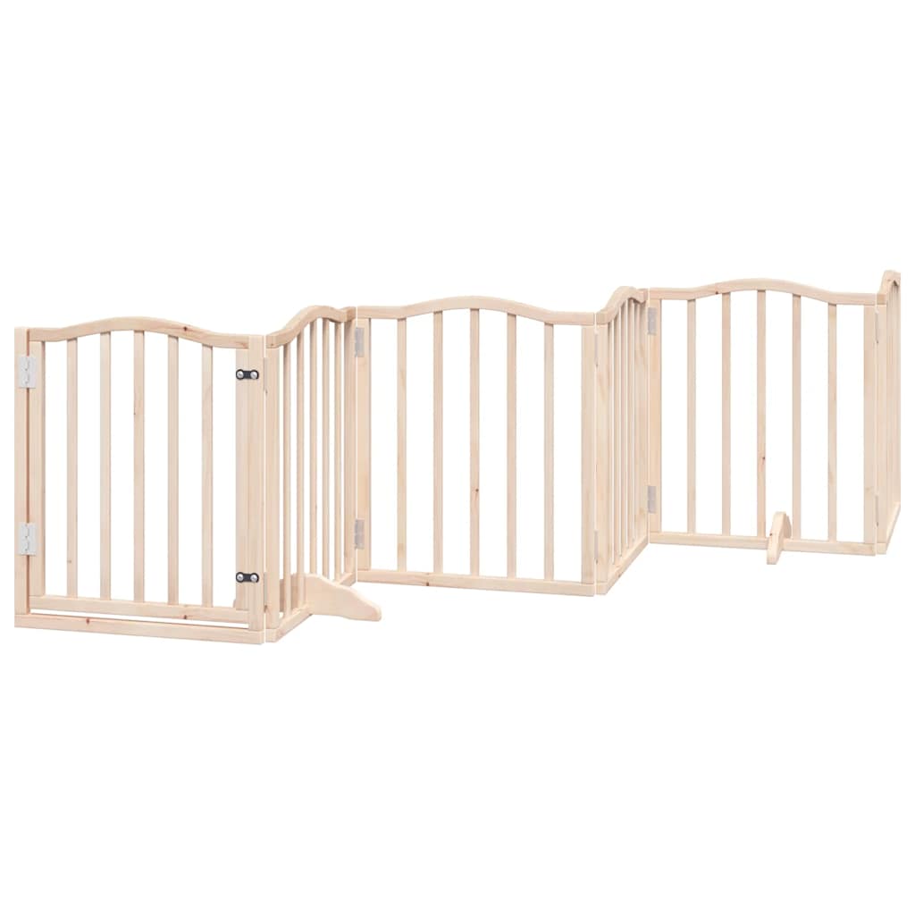 hundelåge med dør 12 paneler 750 cm foldbar poppeltræ
