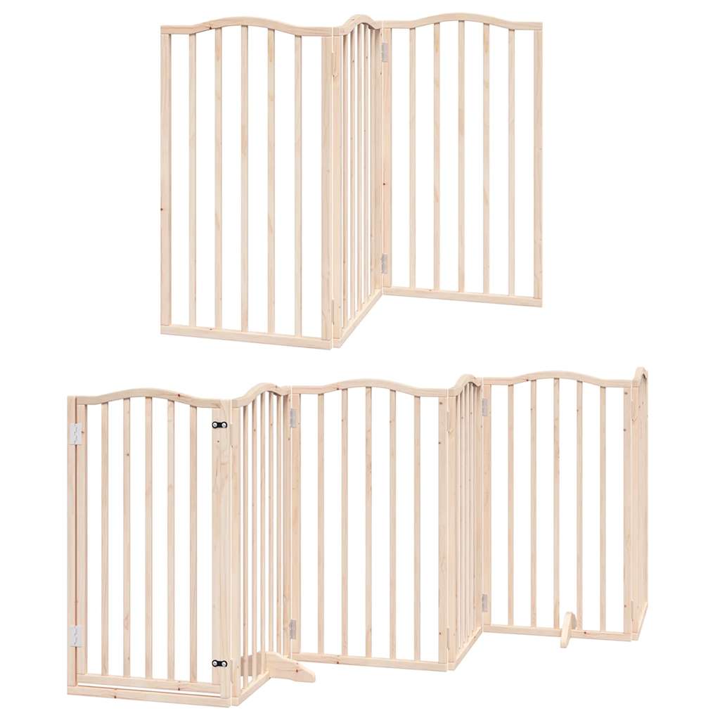 hundelåge med dør 12 paneler 750 cm foldbar poppeltræ