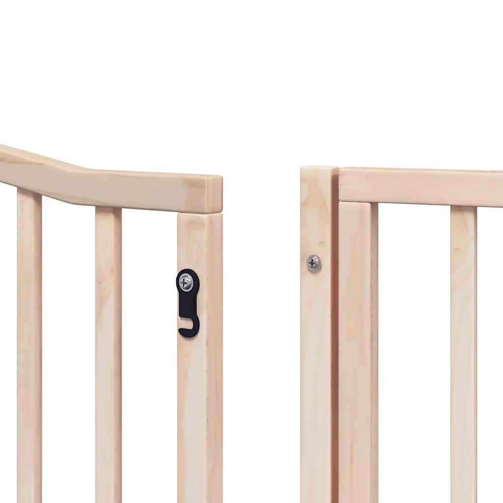 hundelåge med dør 8 paneler 640 cm foldbar poppeltræ