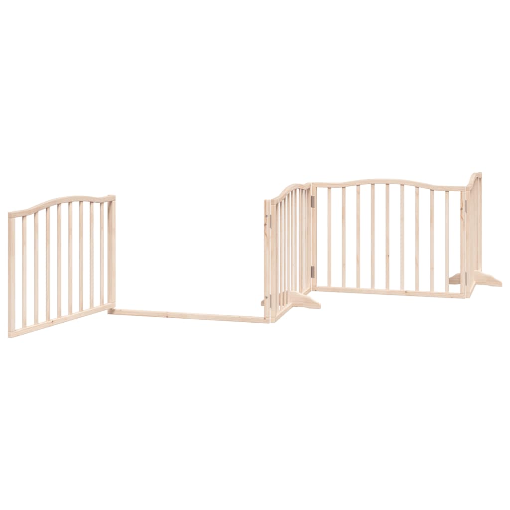 hundelåge med dør 12 paneler 960 cm foldbar poppeltræ