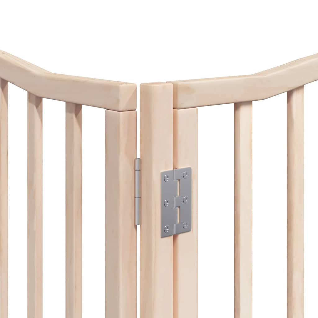 hundelåge med dør 8 paneler 640 cm foldbar poppeltræ