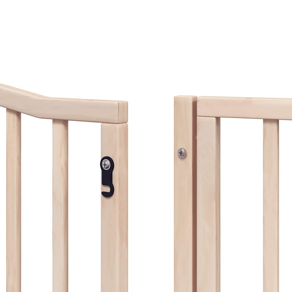 hundelåge med dør 8 paneler 640 cm foldbar poppeltræ