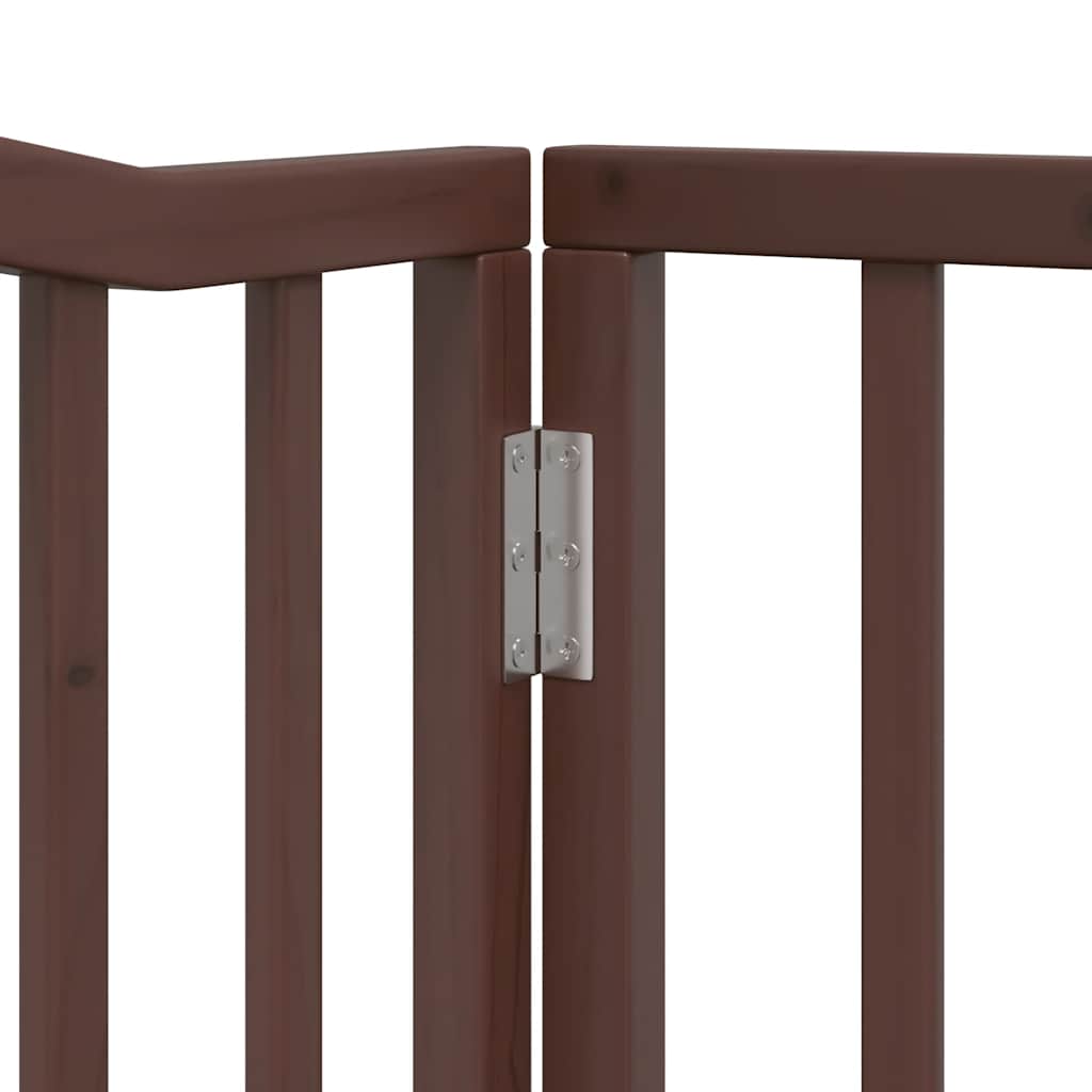 hundelåge med dør 10 paneler 800 cm foldbar poppeltræ brun
