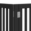 hundelåge med dør 9 paneler 450 cm foldbar poppeltræ sort
