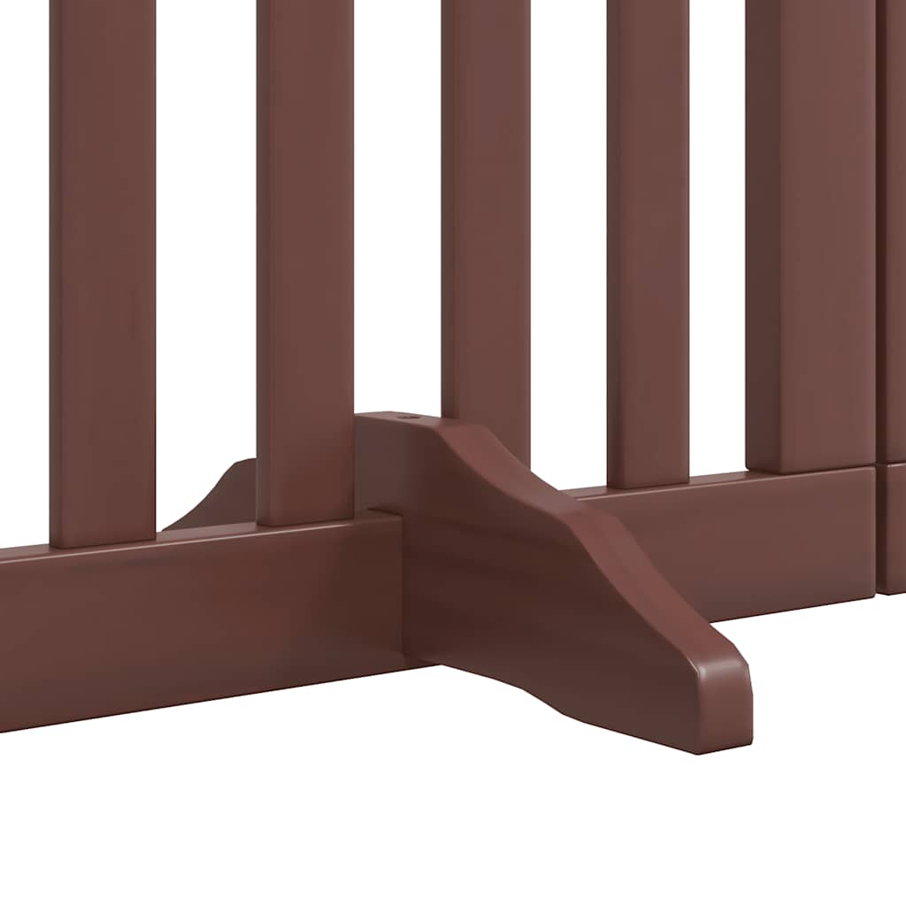 hundelåge med dør 15 paneler 750 cm foldbar poppeltræ brun