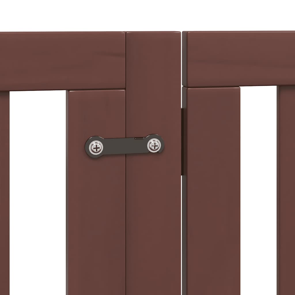 hundelåge med dør 15 paneler 750 cm foldbar poppeltræ brun