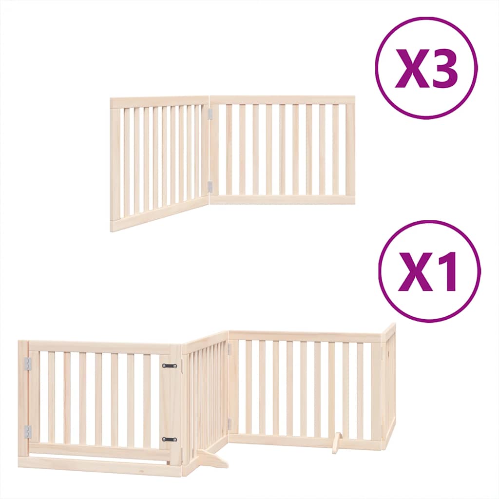 hundelåge med dør 10 paneler 800 cm foldbar poppeltræ