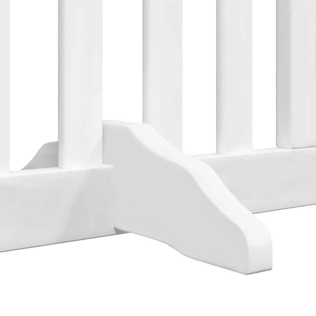 hundelåge med dør 12 paneler 960 cm foldbar poppeltræ hvid