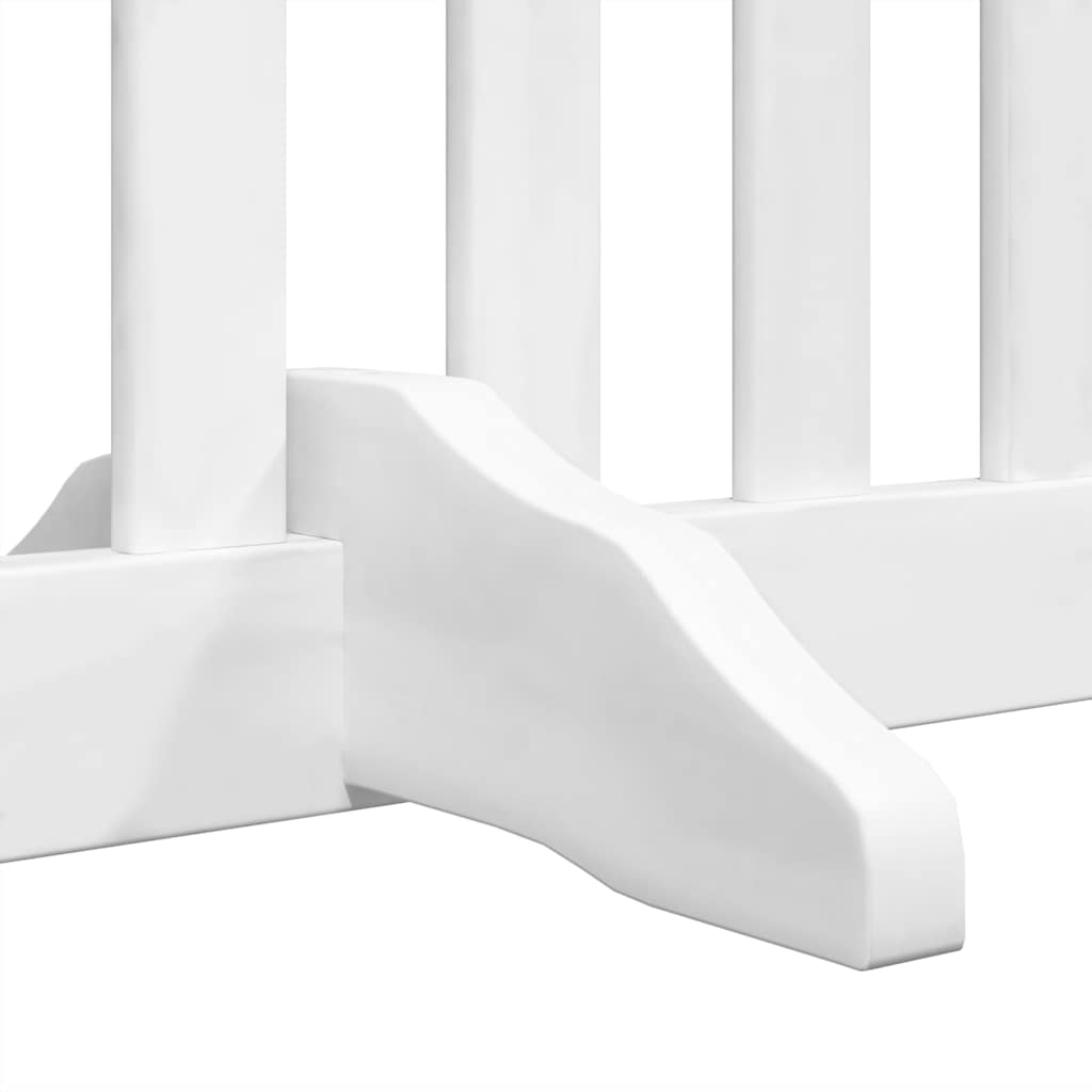 hundelåge med dør 12 paneler 960 cm foldbar poppeltræ hvid