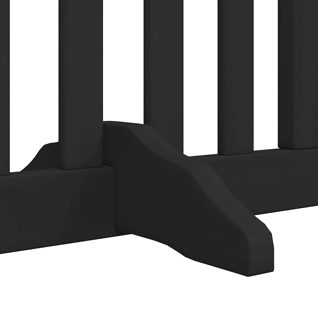 hundelåge med dør 12 paneler 960 cm foldbar poppeltræ sort