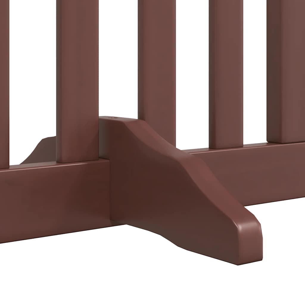 hundelåge med dør 8 paneler 640 cm foldbar poppeltræ brun