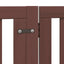 hundelåge med dør 8 paneler 640 cm foldbar poppeltræ brun