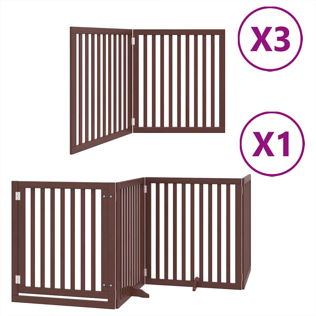 hundelåge med dør 10 paneler 800 cm foldbar poppeltræ brun