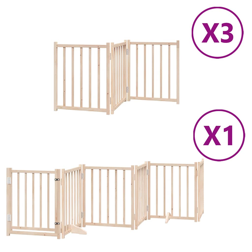 hundelåge med dør 12 paneler 750 cm foldbar poppeltræ