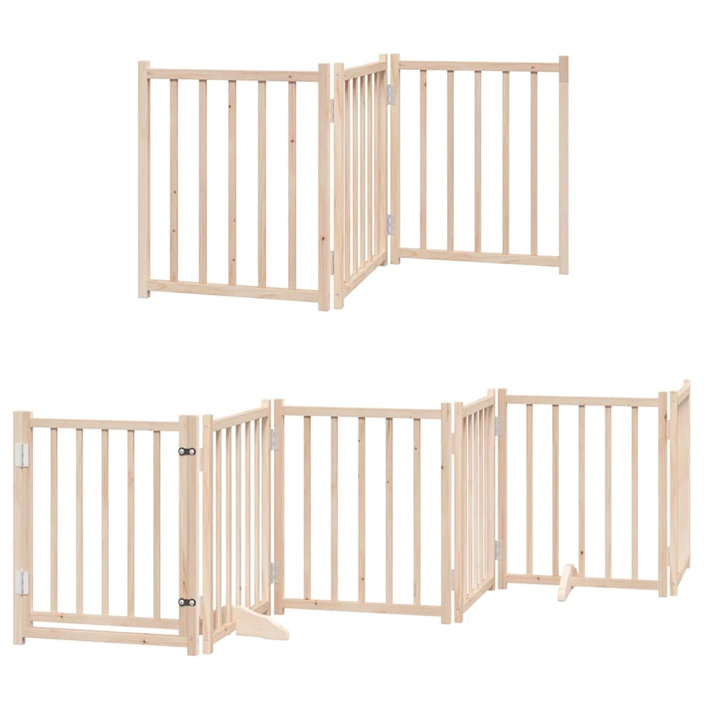 hundelåge med dør 12 paneler 750 cm foldbar poppeltræ