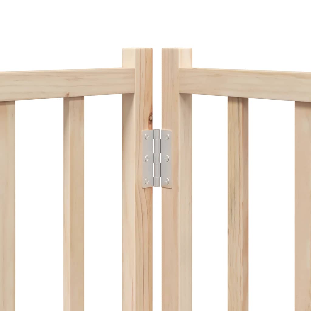 hundelåge med dør 8 paneler 640 cm foldbar poppeltræ