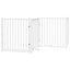 hundelåge med dør 8 paneler 640 cm foldbar poppeltræ hvid