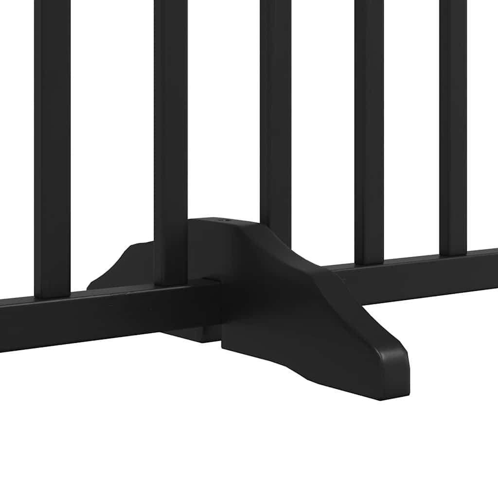 hundelåge med dør 10 paneler 800 cm foldbar poppeltræ sort